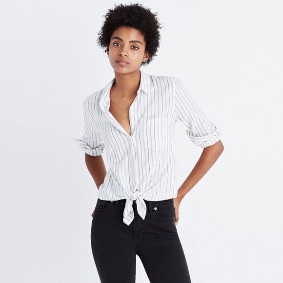 Madewell Striped Tie Blouse - Picture 3 of 8